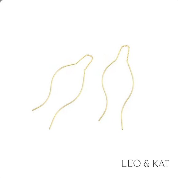 Gold and Silver Threader Earrings. 925 Sterling Silver. #1063 - Picture 5 of 5